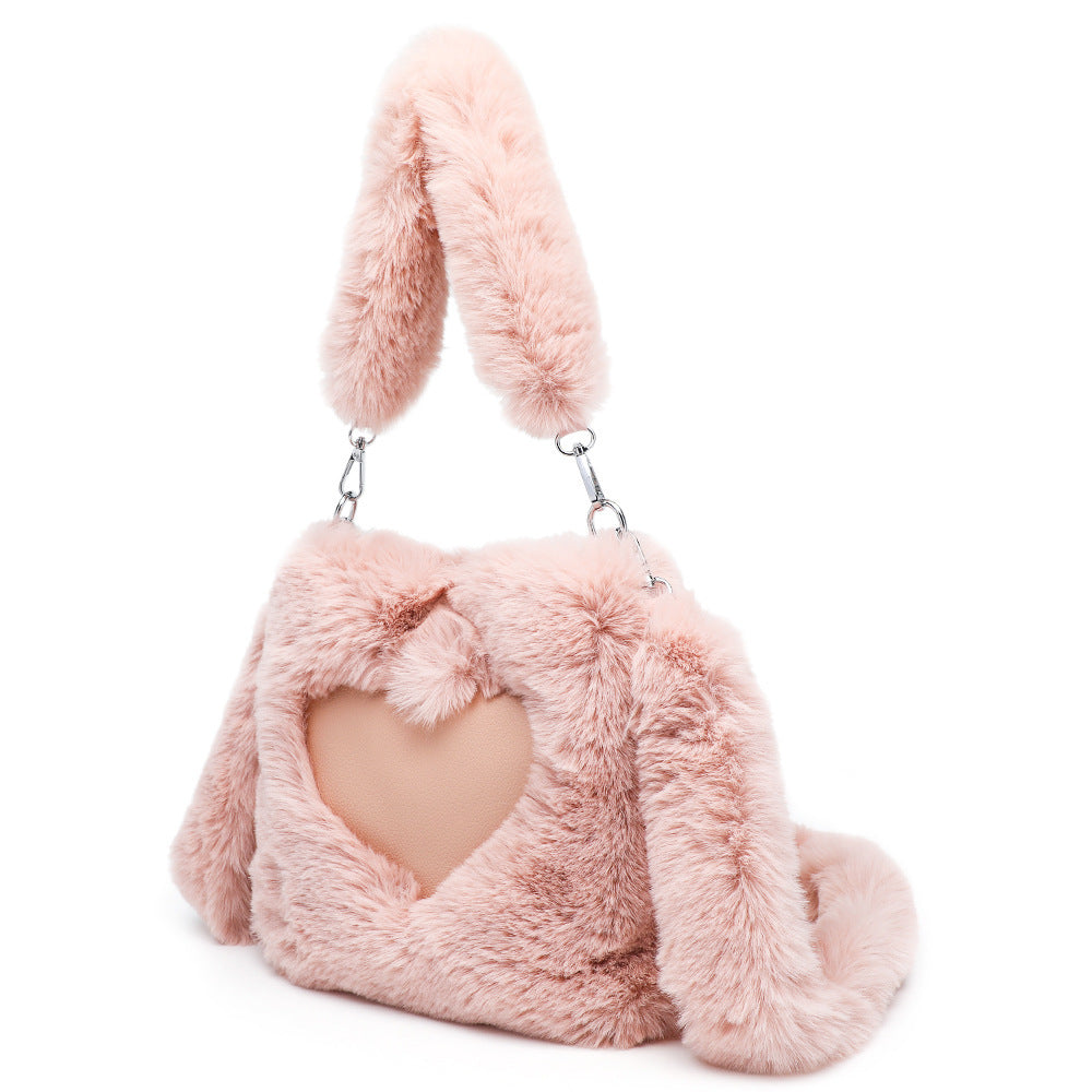 Bolso de hombro mullido para mujer, bolso con asa superior, bolso de mano de felpa para otoño e invierno, bolsos de compras de moda para niñas, bolsos de mano para mujer