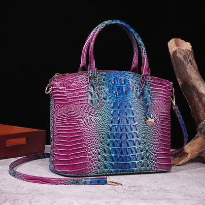 Sac messager portable à motif crocodile rétro pour femme