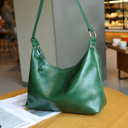 Vegetable Tanned Full-grain Leather Cowhide Minority All-match Women's Bag