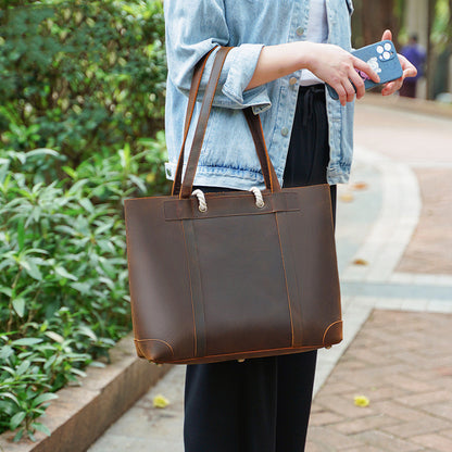 Sac à main en cuir de style rétro pour femme