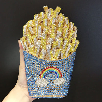 Sachet métallique vide en forme de diamant pour frites