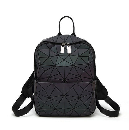 Mochilas luminosas para mujer, mochila de moda para uso diario, paquete para mujer, bolsos plegables con lentejuelas geométricas, minibolso, mochila escolar