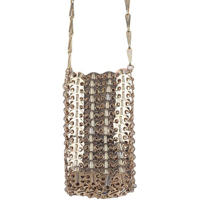 Metallic Gold Sequined Crossbody Bag