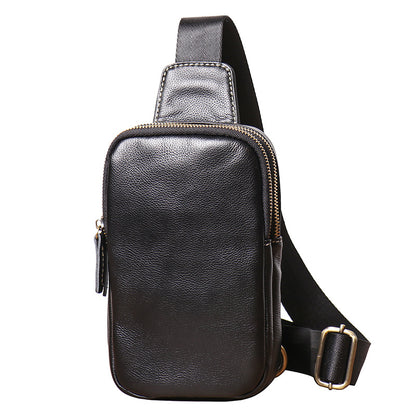 Bolso bandolera informal de cuero para hombre