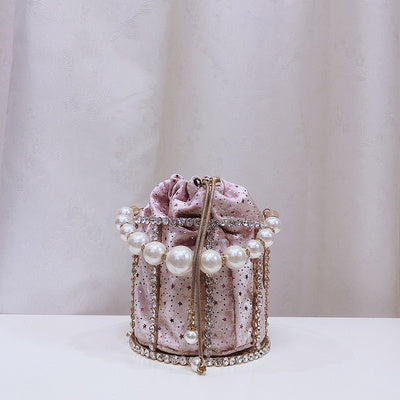 Pearl chain bucket bag