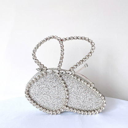 Bolso de mano con mariposas y diamantes de imitación para mujer