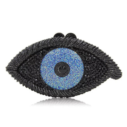 Bolso de mujer con forma de ojo de diamante para noche