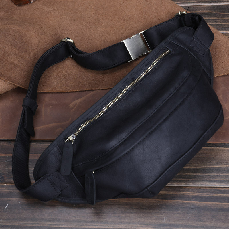 Leather Men's Crossbody Sports Phone Bag