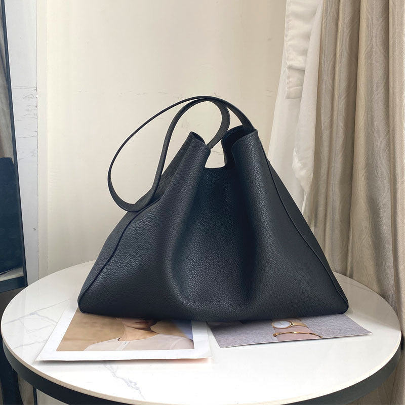 Sac seau en cuir véritable simple et tendance pour femme, grande capacité