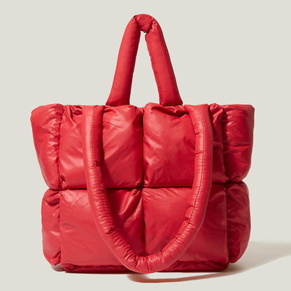 Sac fourre-tout souple de grande capacité pour femme avec coutures en duvet pour l'automne et l'hiver