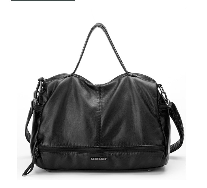 Bolso bandolera de piel lavada de gran capacidad para otoño e invierno, bolso de mano para motocicleta, bolso de hombro, bolso grande para mujer