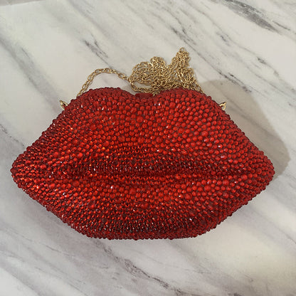 Sac à main en acrylique avec strass et chaîne pour dîner