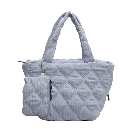 Sac à main à bandoulière à carreaux et diamants de couleur unie pour femme