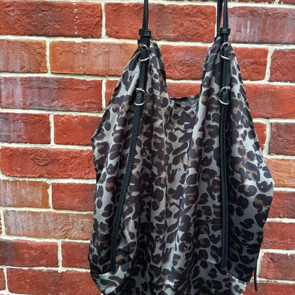 Leopard Silk Satin Shoulder Lazy Tote Bag Large Capacity