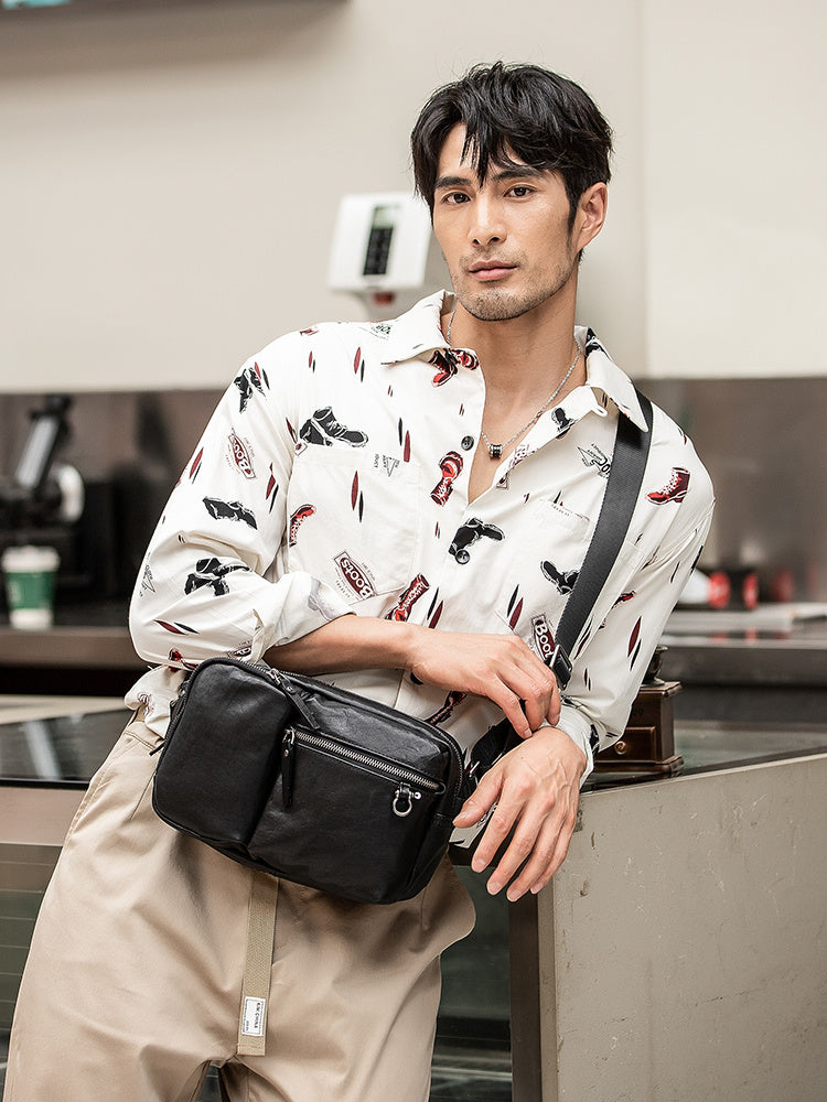 El nuevo bolso de hombro de cuero para hombre está de moda