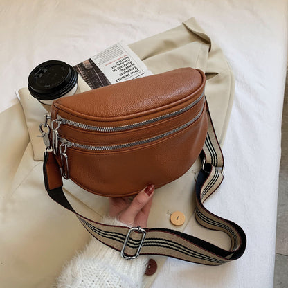 New Wide Shoulder Strap Waist Fashion Popular Western Style One Shoulder Women's Crossbody Bag