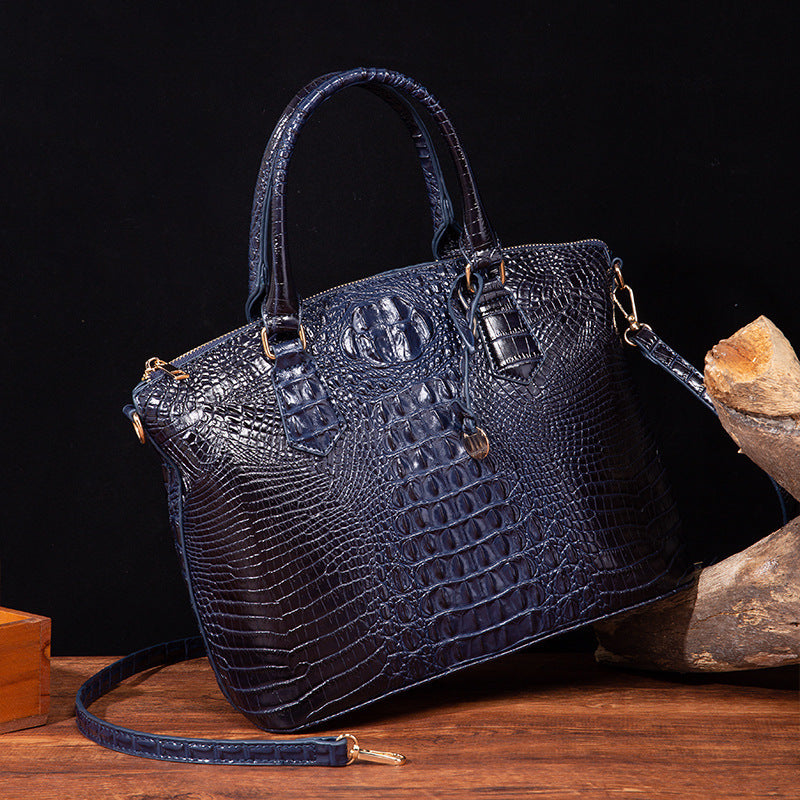 Sac messager portable à motif crocodile rétro pour femme