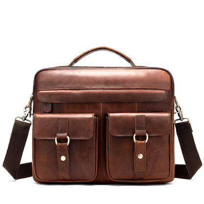 Men's Fashion Retro Top Layer Cowhide Messenger Bag