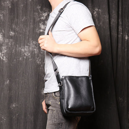 Sac à bandoulière en cuir pour homme Sac à bandoulière multicouche en cuir de vache