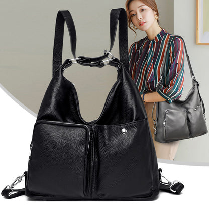 Bolso de hombro para mujer de gran capacidad con diseño de lichi, de piel suave