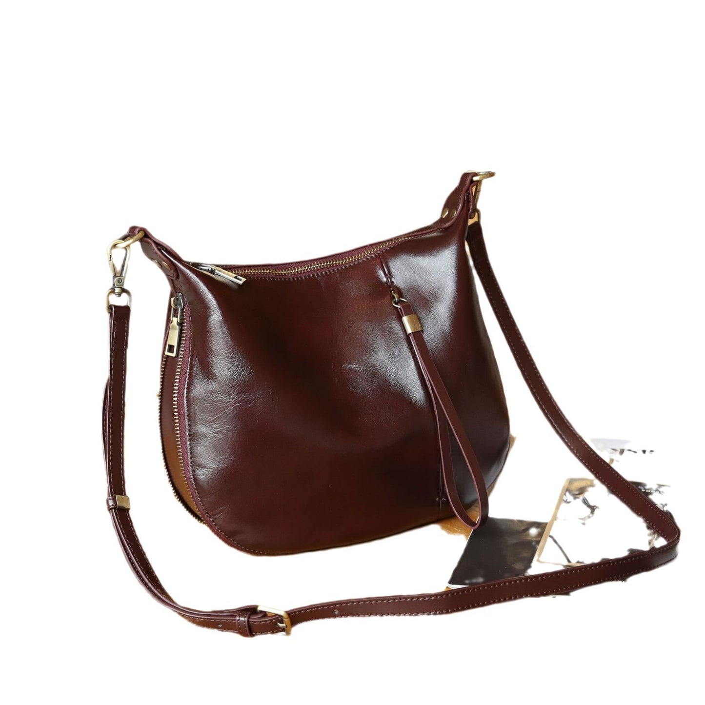 First Layer Cowhide Niche Shoulder Messenger Bag Simple