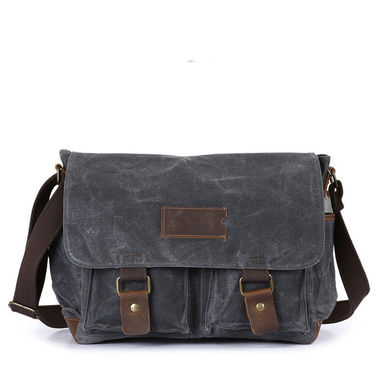 Men's Vintage Crazy Horse Leather Waterproof Crossbody Bag