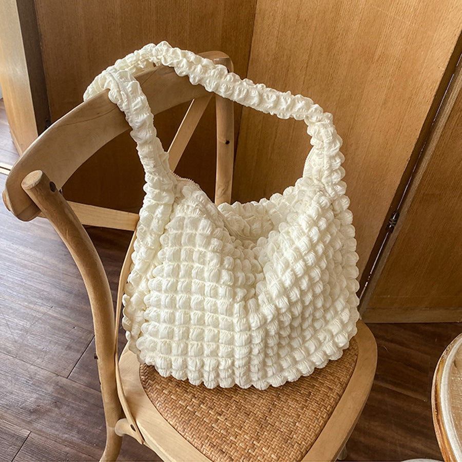 Sac à bandoulière plissé pour femme avec bandoulière en nuage, grande capacité