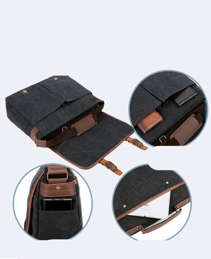 Bolso bandolera portátil de lona para hombre para viajes