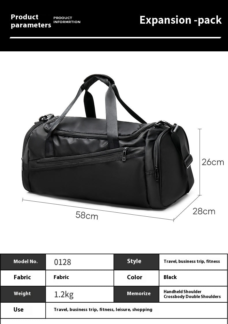 Bolso bandolera portátil de gran capacidad para hombre, para viajes, con separación de humedad y secado rápido, para entrenamiento deportivo y fitness