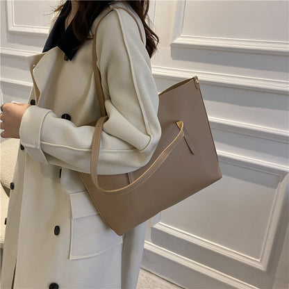 Commuter Bag Work One-shoulder Bucket Bag Autumn And Winter Vintage Tote Bag