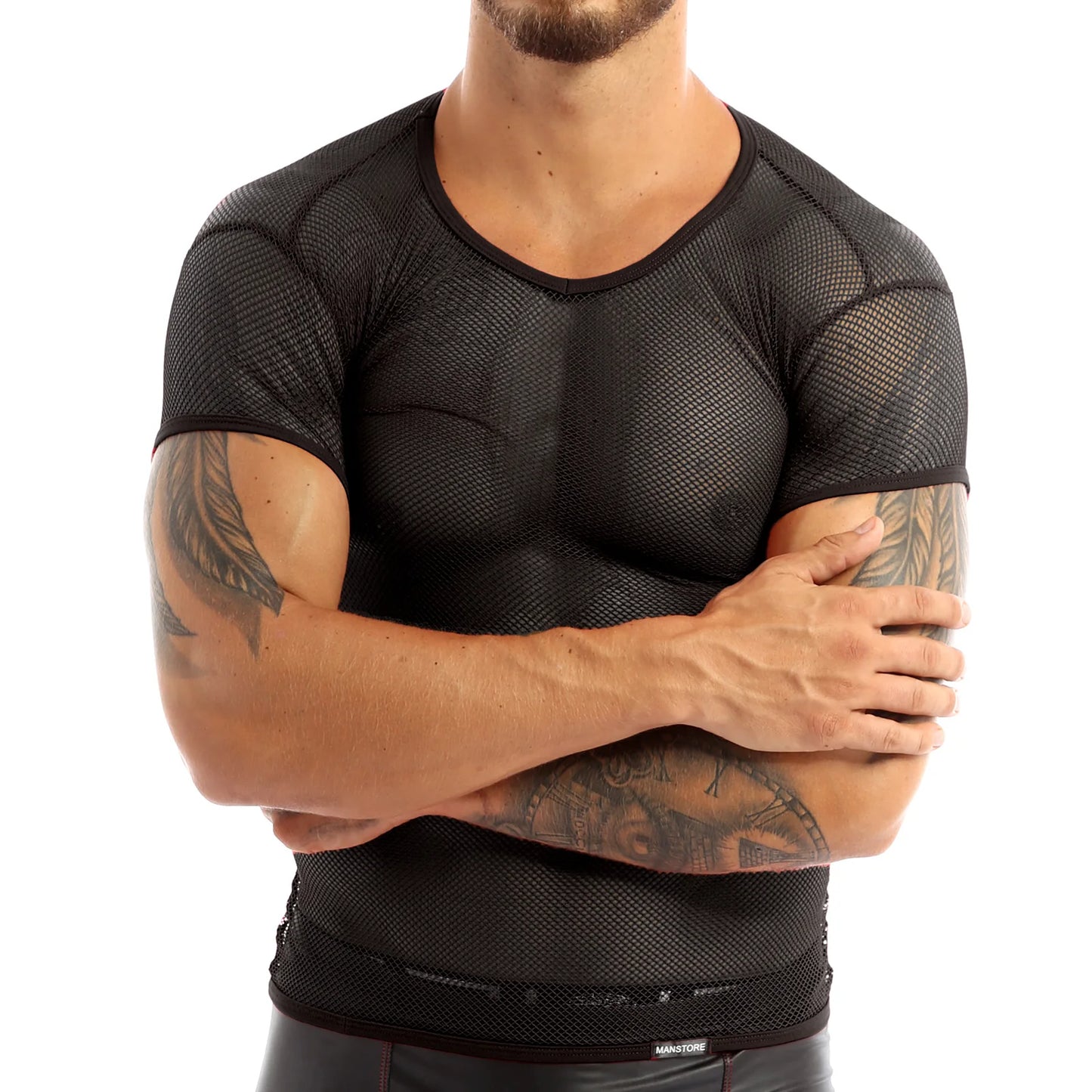 YiZYiF Sexy Mens Mesh Clubwear T Shirts Super Soft Mesh Undershirt See-Through Breathable Men T-Shirt Sexy Tops Dance Wear