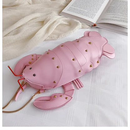 Lobster Shoulder Bag Brand Design Mini Women Handbag 3d Cartoon Animal Shape Crossbody Bags Fashion Chains Messenger Bag