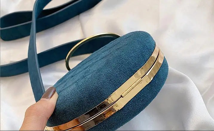 Bolso pequeño redondo para mujer con asa de anillo y diamantes, bolso de mano, bolso de mensajero pequeño para mujer, bolso de cena para fiesta