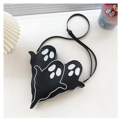 Halloween Purse Funny Ghost Shaped Shoulder Bag for Yong Girls Crossbody Bag Leather Bag