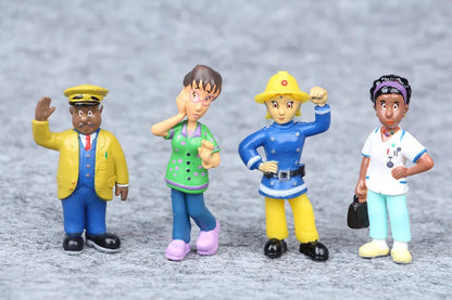 Lot de 12 figurines de pompiers en PVC, dessin animé Sam le pompier, jouets pour garçons et filles, cadeau d'anniversaire ou de Noël pour enfants