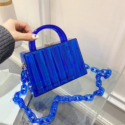 Bolso bandolera con cadena de acrílico transparente para mujer, bolso de hombro de moda, carteras y bolsos de mano para mujer, bolso de mano de fiesta, bolso de tendencia