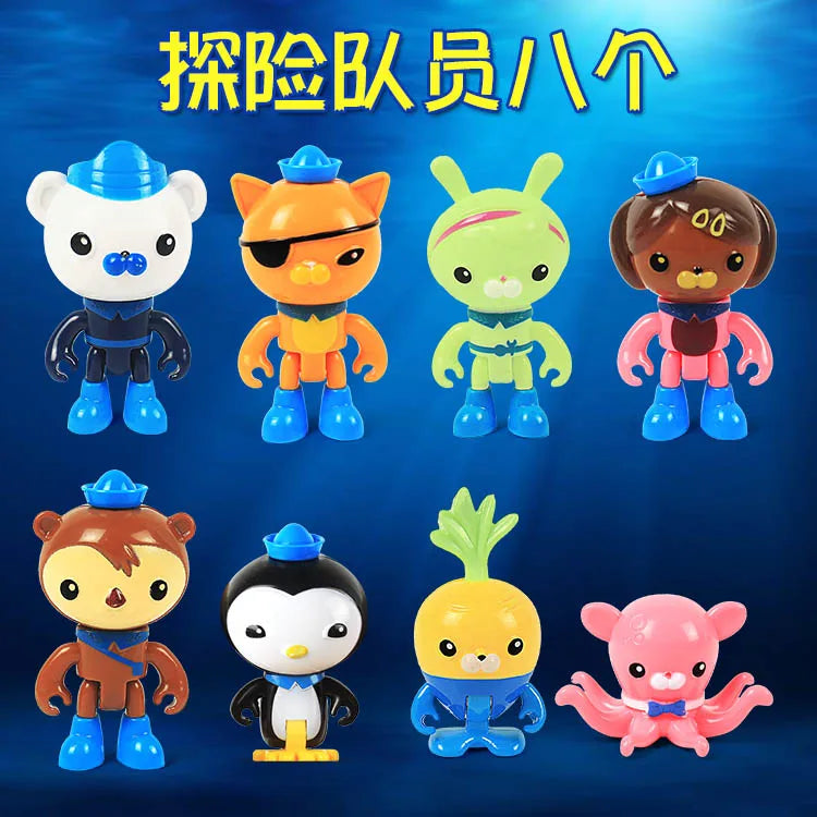 Juego de juguetes Octonauts, juguetes para niños, Barnacles, Kwazii, Peso, Penguin, Shellington, Dashi, Inkling, figura de acción de anime, juguete para niños