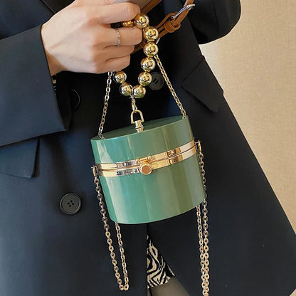 Bolso pequeño redondo para mujer con asa de anillo y diamantes, bolso de mano, bolso de mensajero pequeño para mujer, bolso de cena para fiesta