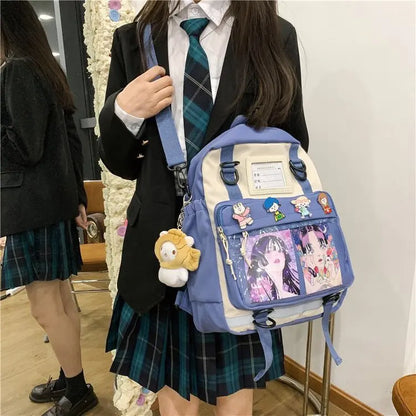 Mochila japonesa estilo Harajuku para niñas, de nailon, para la escuela, para estudiantes de secundaria, JK, Itabag, Ita