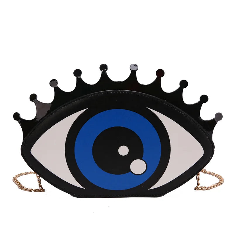 Bolso de mano con cadena de noche novedoso, bolso de hombro irregular para mujer, bolso de hombro con forma de ojos lindos