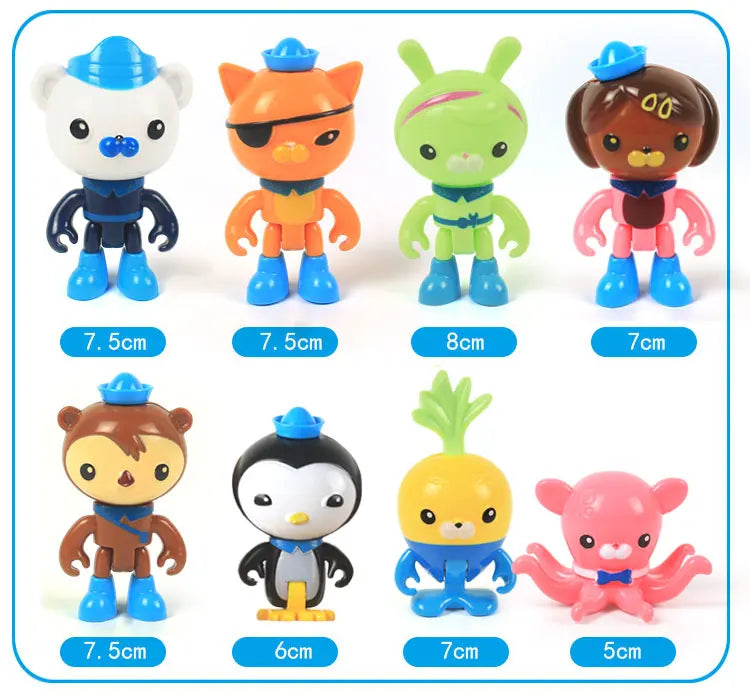 Juego de juguetes Octonauts, juguetes para niños, Barnacles, Kwazii, Peso, Penguin, Shellington, Dashi, Inkling, figura de acción de anime, juguete para niños