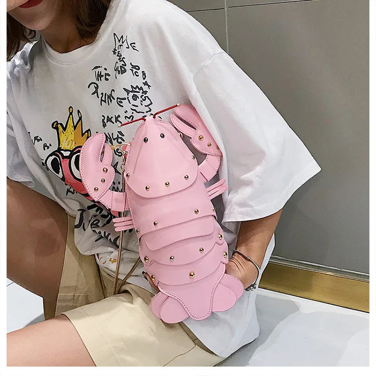 Lobster Shoulder Bag Brand Design Mini Women Handbag 3d Cartoon Animal Shape Crossbody Bags Fashion Chains Messenger Bag