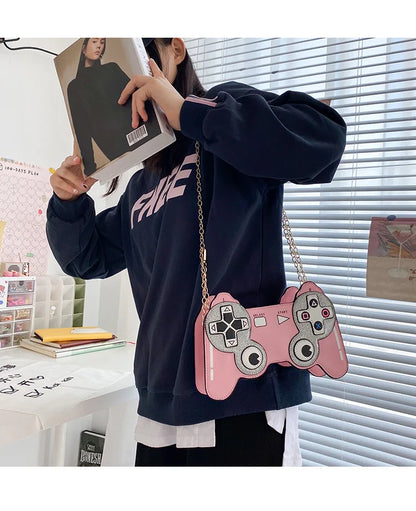 Bolso bandolera de PU con máquina de juegos divertida y personalidad creativa para mujer, bonito bolso de hombro con cadena pequeña, bolso cruzado para mujer