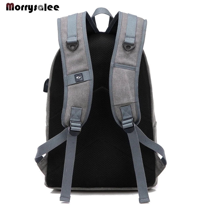 Men Canvas Backpack Male Laptop College Student School Bags for Teenager Backpack 2024  Large capacity Men's Bags