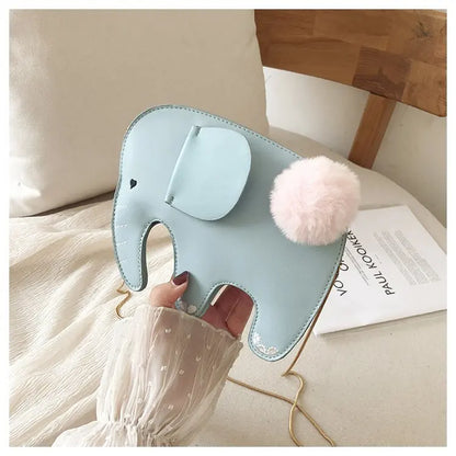 Bolso con forma de elefante, bonito bolso de cadena con dibujos animados para niñas, bolso de hombro pequeño para mujer, minibolso con cadena, bolso para teléfono de mujer, cartera y bolso de mano