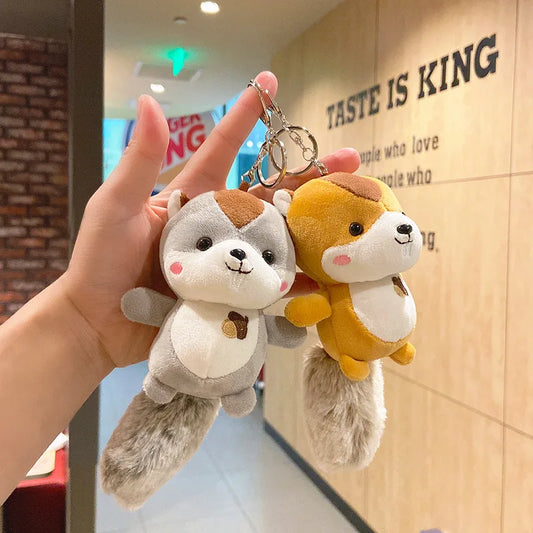 Plush Squirrel Bag Accessories Keychain Handbag Backpack Pendant Charms Cute Key Chain Couple Phone Charm Bag Ornament Girl Gift