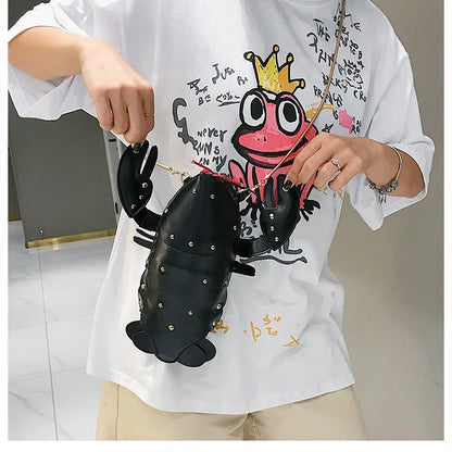 Lobster Shoulder Bag Brand Design Mini Women Handbag 3d Cartoon Animal Shape Crossbody Bags Fashion Chains Messenger Bag