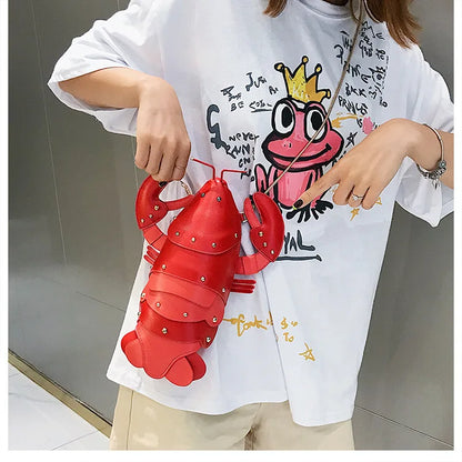 Lobster Shoulder Bag Brand Design Mini Women Handbag 3d Cartoon Animal Shape Crossbody Bags Fashion Chains Messenger Bag