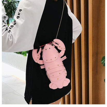 Lobster Shoulder Bag Brand Design Mini Women Handbag 3d Cartoon Animal Shape Crossbody Bags Fashion Chains Messenger Bag