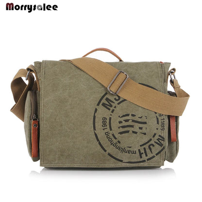 Sac à main en toile de coton pour homme, sac à bandoulière tendance, sac messager, version décontractée, poche à rabat pour téléphone portable, poche intérieure à fente